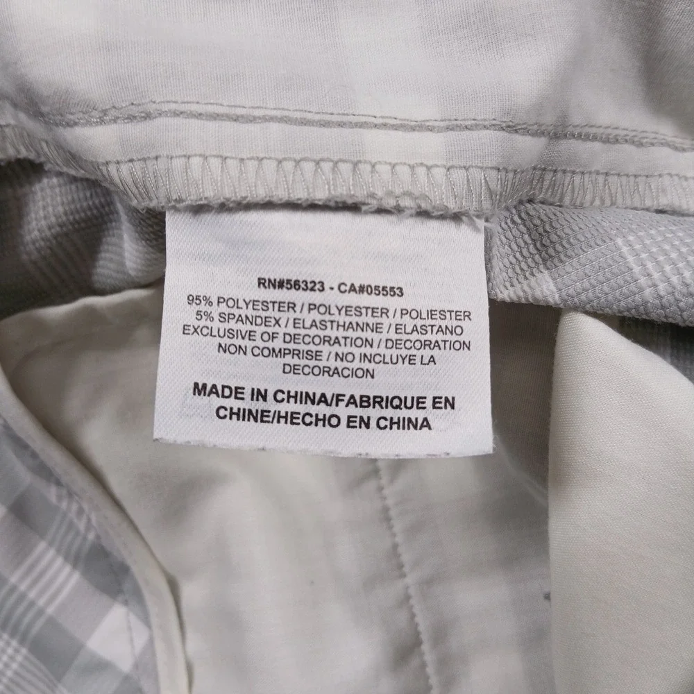 Nike Golf‎ Dri-FIT Shorts Men's 36 Grey White Plaid Gingham Check Performance